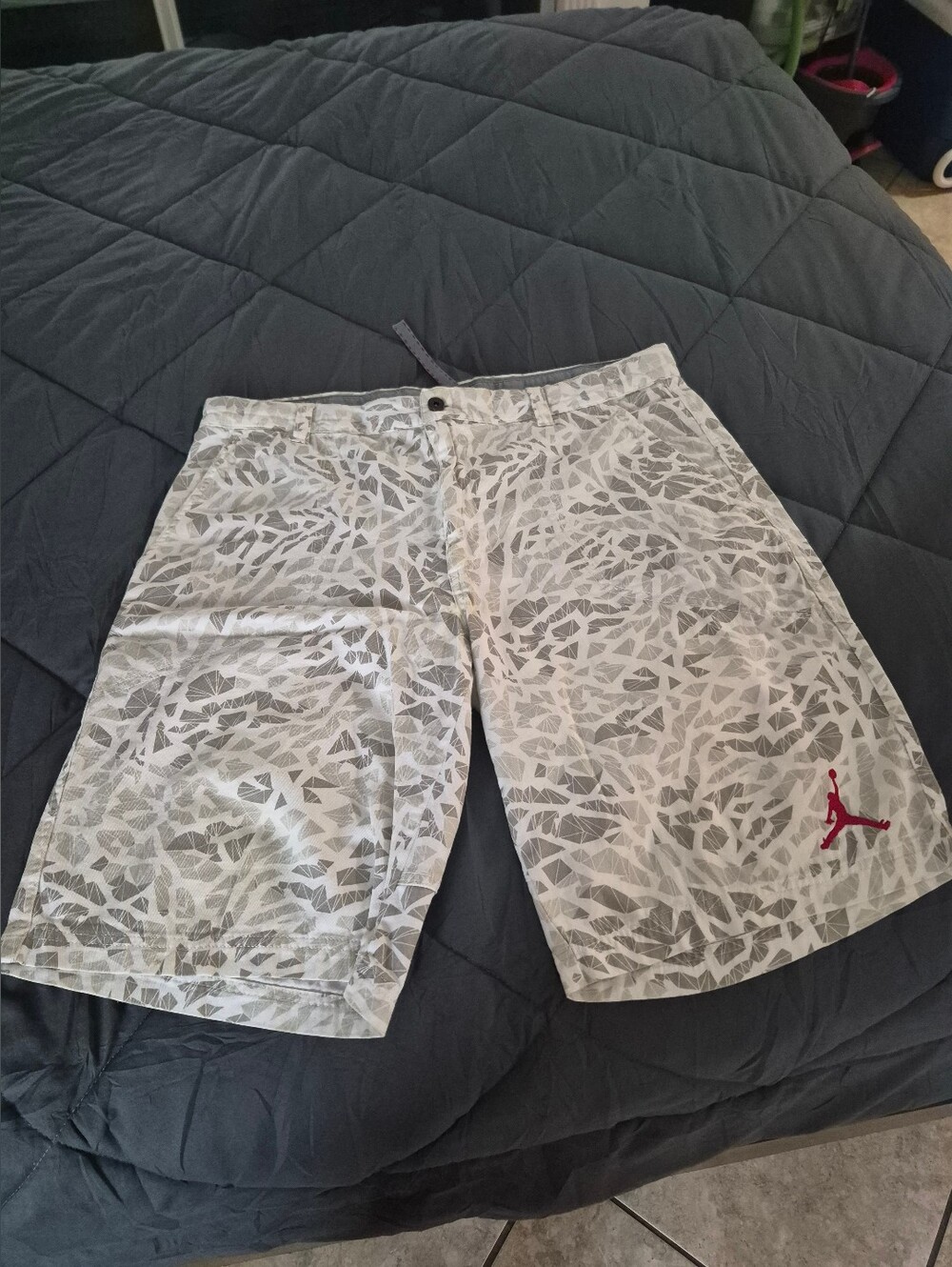 Jordan Men's Gray White Athletic Shorts